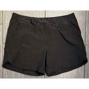 Lands’ End Women’s Black Quick Dry Swim Shorts Size 16 Pockets Stretch 5” Inseam